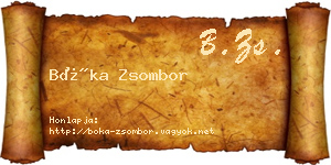 Bóka Zsombor névjegykártya